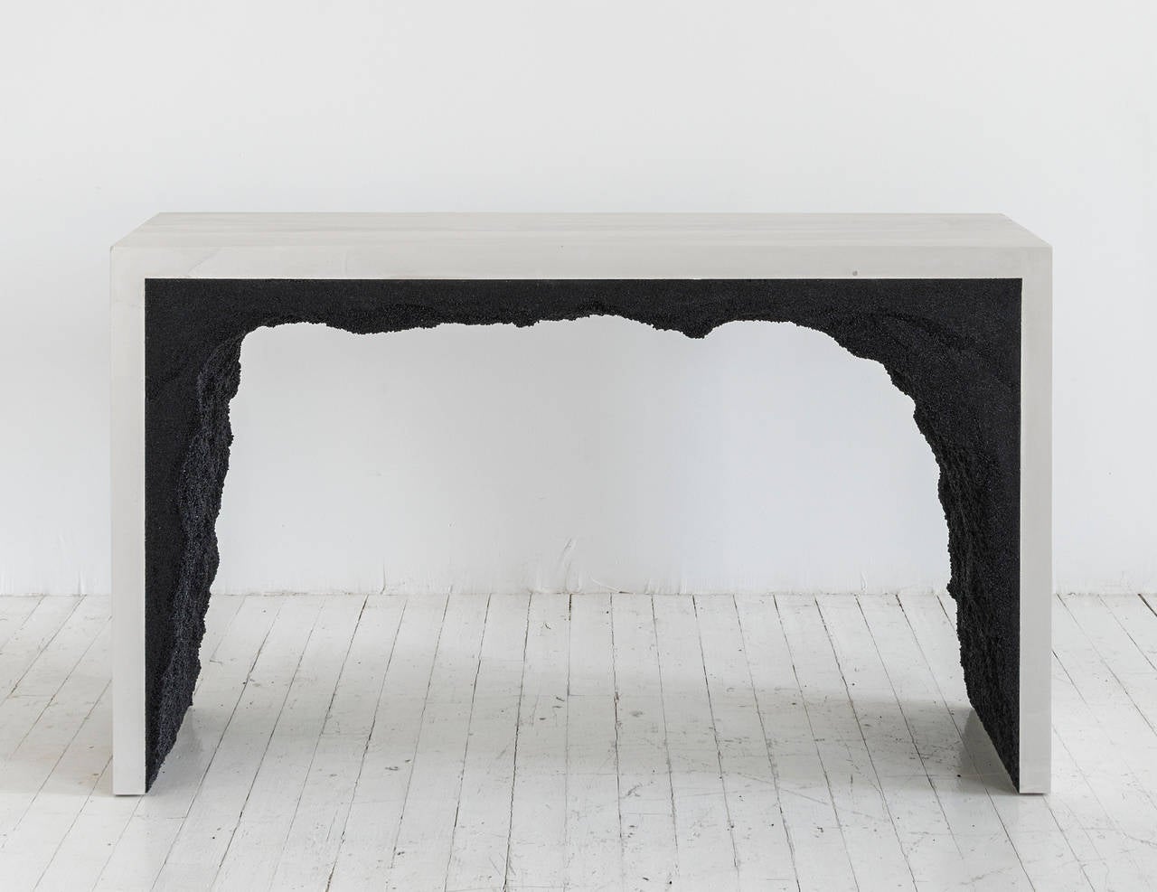 Modern White Cement and Silica Console by Fernando Mastrangelo For Sale