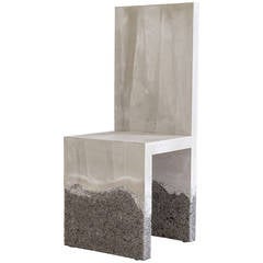 Raw Cement and Rock Salt Chair by Fernando Mastrangelo