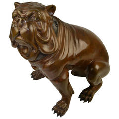 Vintage Lifesize Bronze English Bulldog Statue