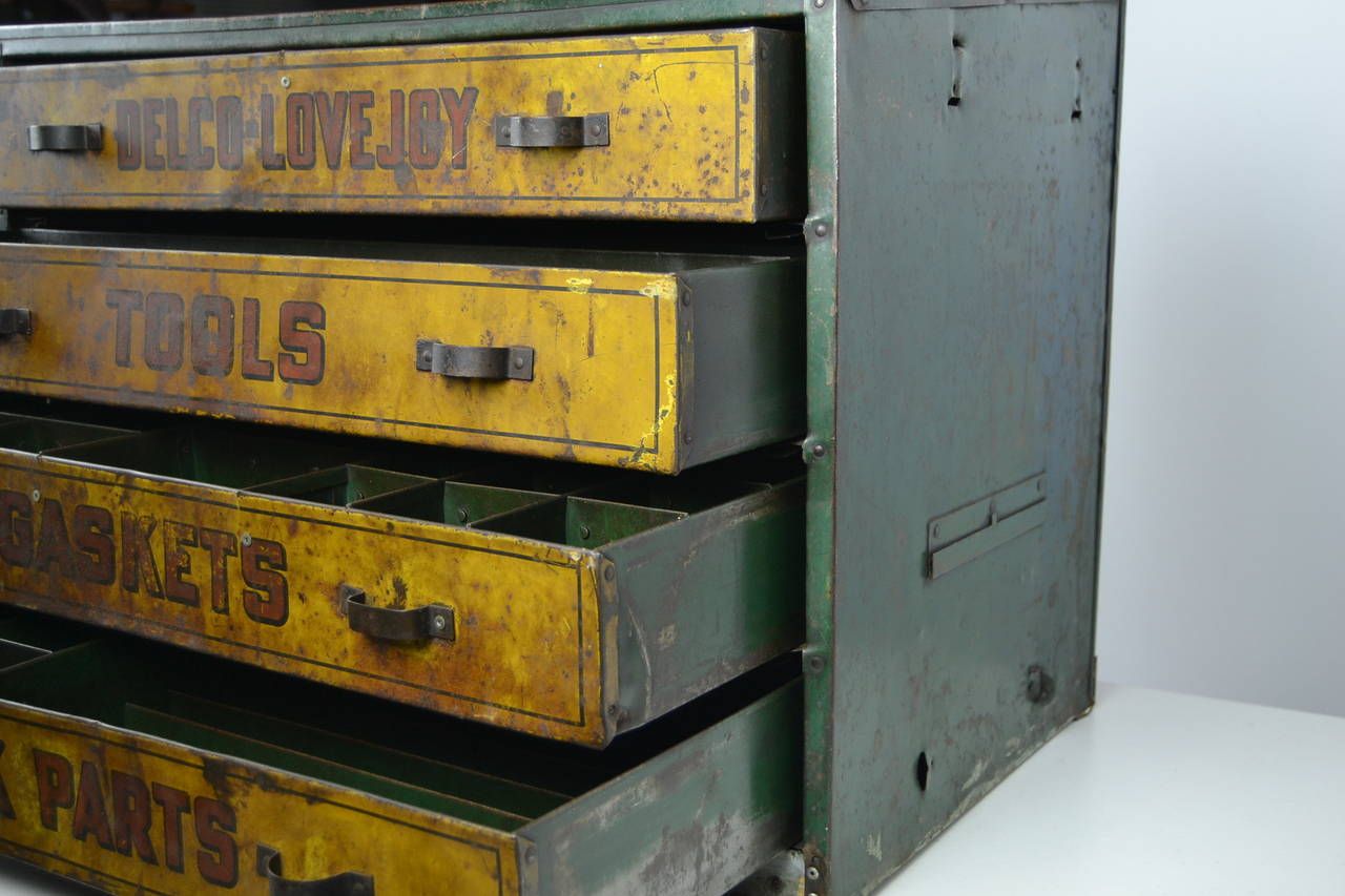 Industrial 1930s Garage Toolbox, Metal, Four Drawers, UK