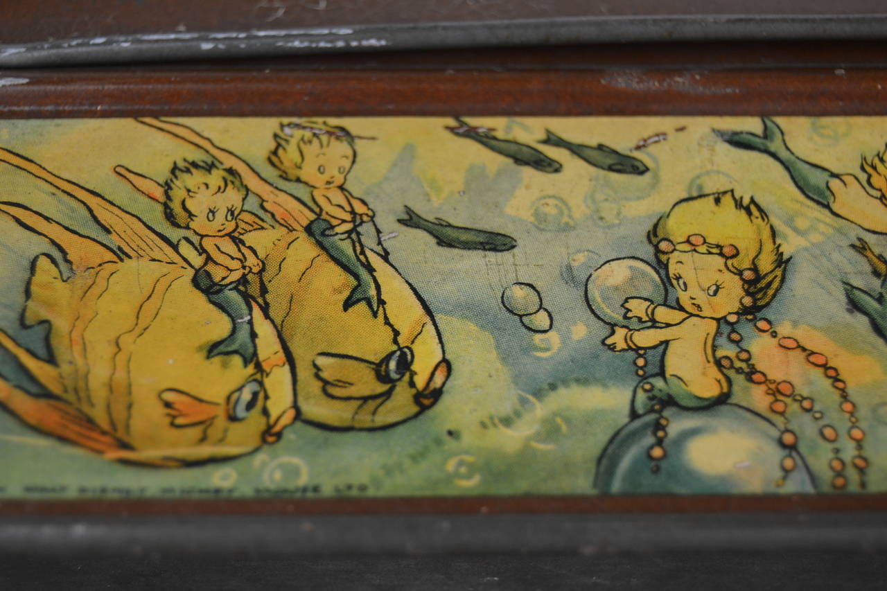 1930s Belgian Biscuit Tin Box with Many Disney Comic Characters 2