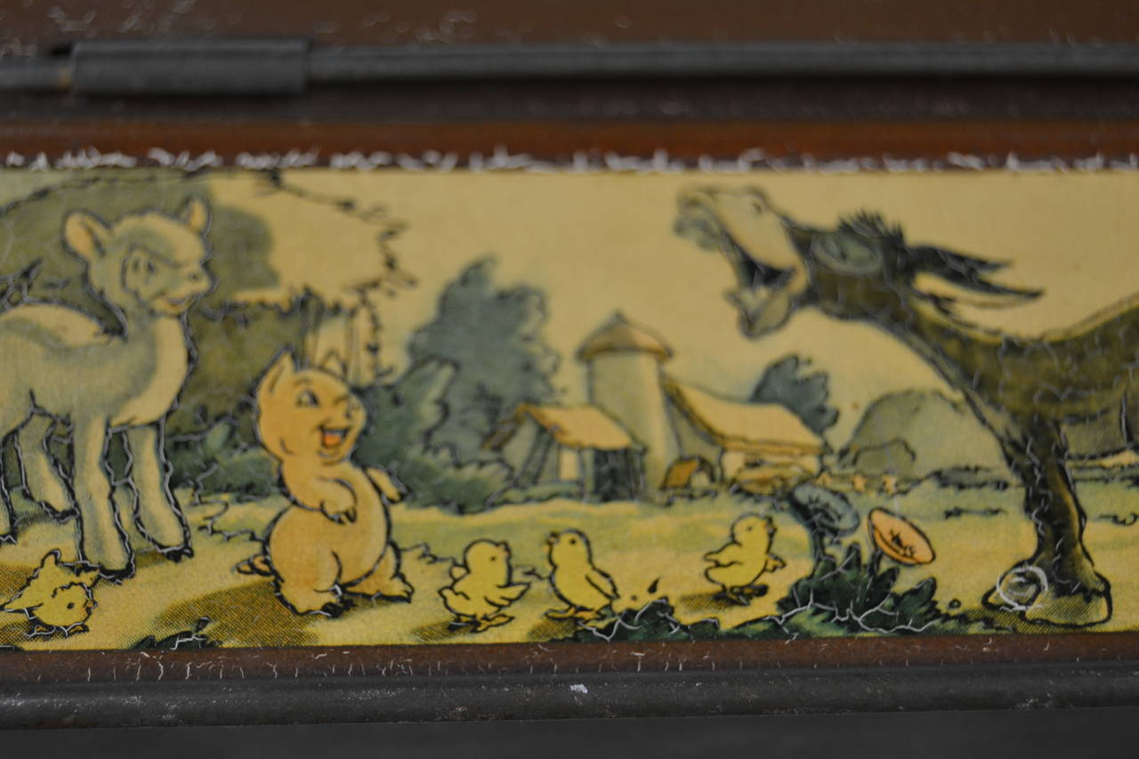 1930s Belgian Biscuit Tin Box with Many Disney Comic Characters 3