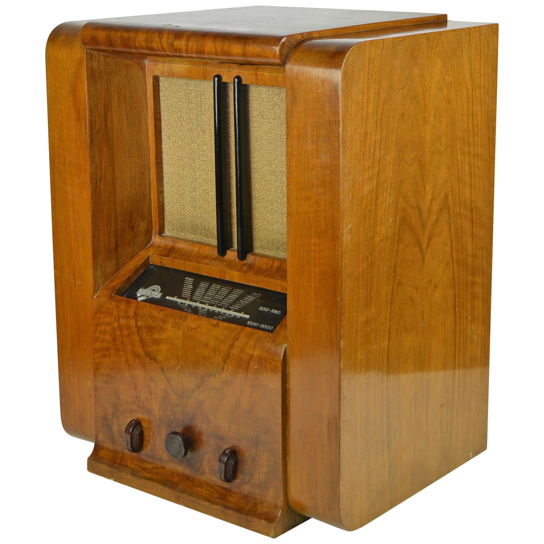 Art Deco 1930s Wooden Tubes Radio Magnetic.6