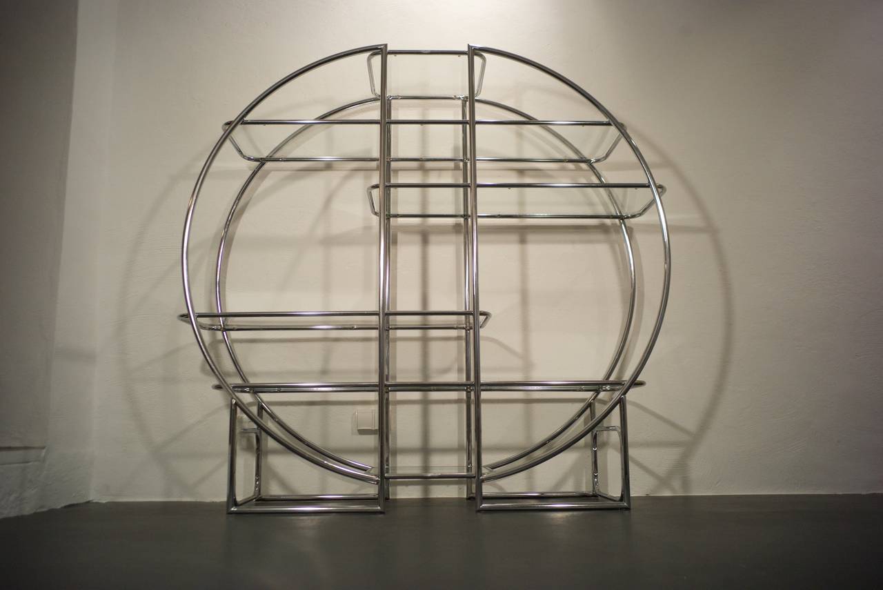 Other Chrome Circular Etagere in the Style of Milo Baughman