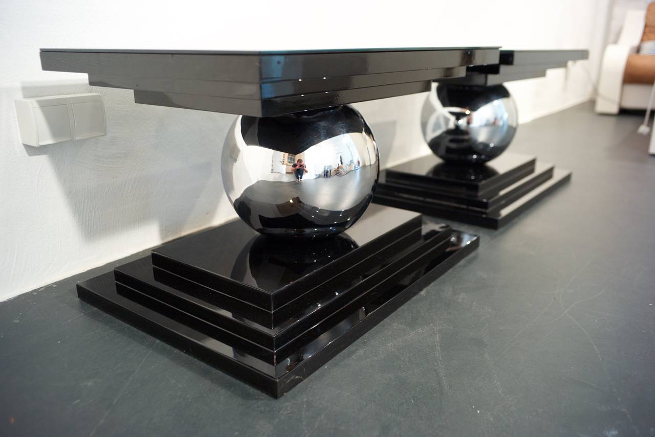 Pair of Art Deco Lacquered Side Tables