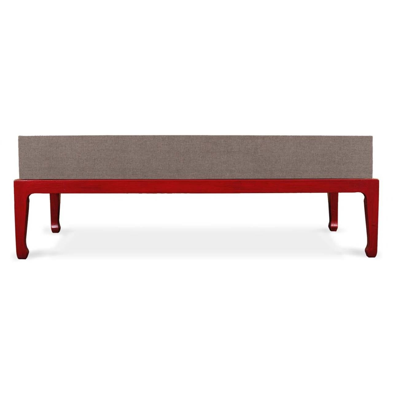 Treasure Box Coffee Table, in mixing elements we have combined a Flax Linen Lacquer Box with Chinese Red Lacquer Ming base. This interesting mix creates a fun table with 2 drawers accented with Chinese Brass hardware.
This item has limited custom