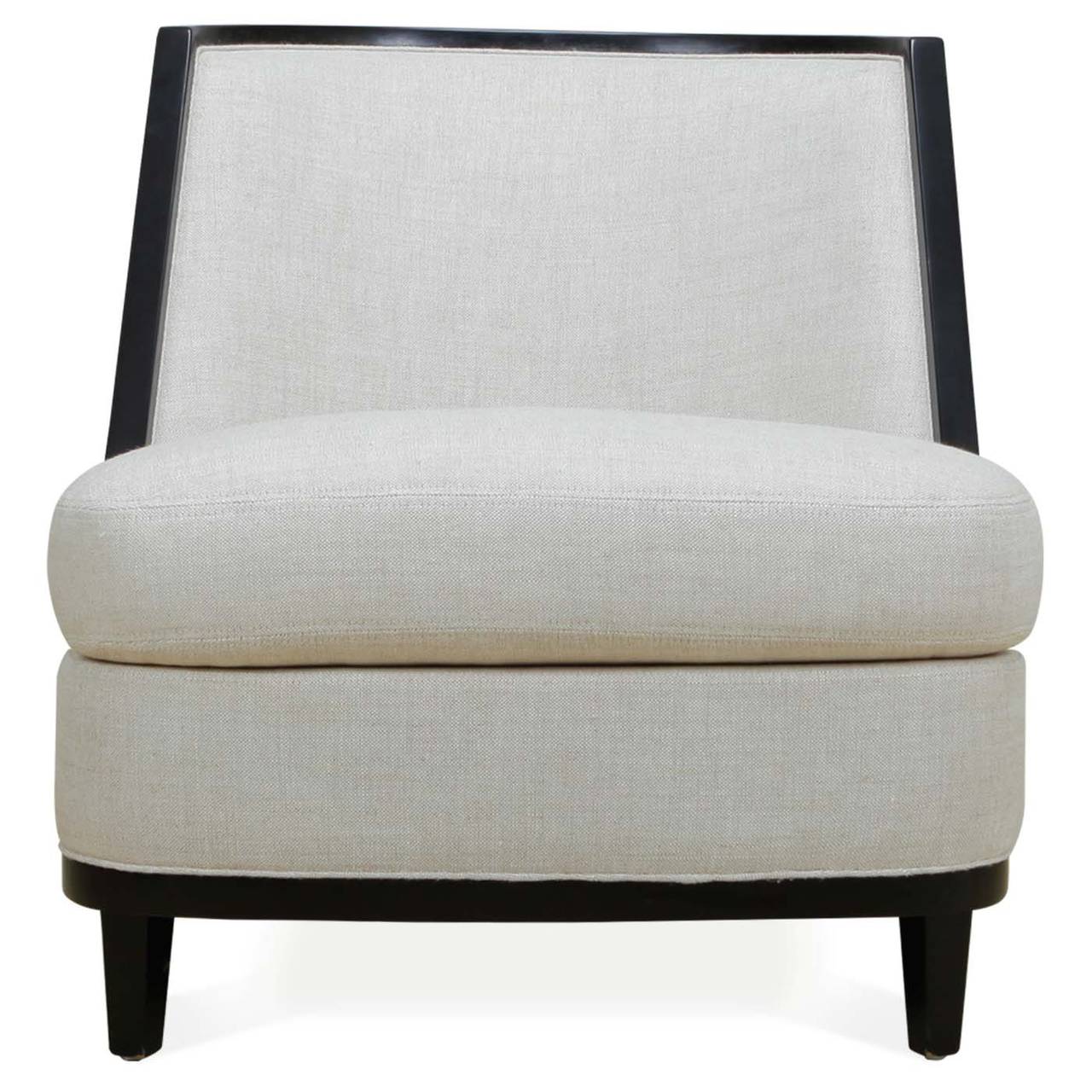 Milano Lounge Chair has been taken from a mix of Art Deco and 50's Italian Modern. The frame is made of solid Ash and finished in our Dark Walnut, covered in our Natural Linen Weave, 
This item has limited custom capabilities.
Finish Shown: Dark