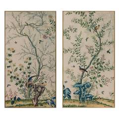 Pair of Hand-Painted Chinoiserie Panels