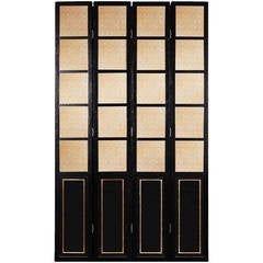 Tall Antique Mirrored Four-Leaf Screen
