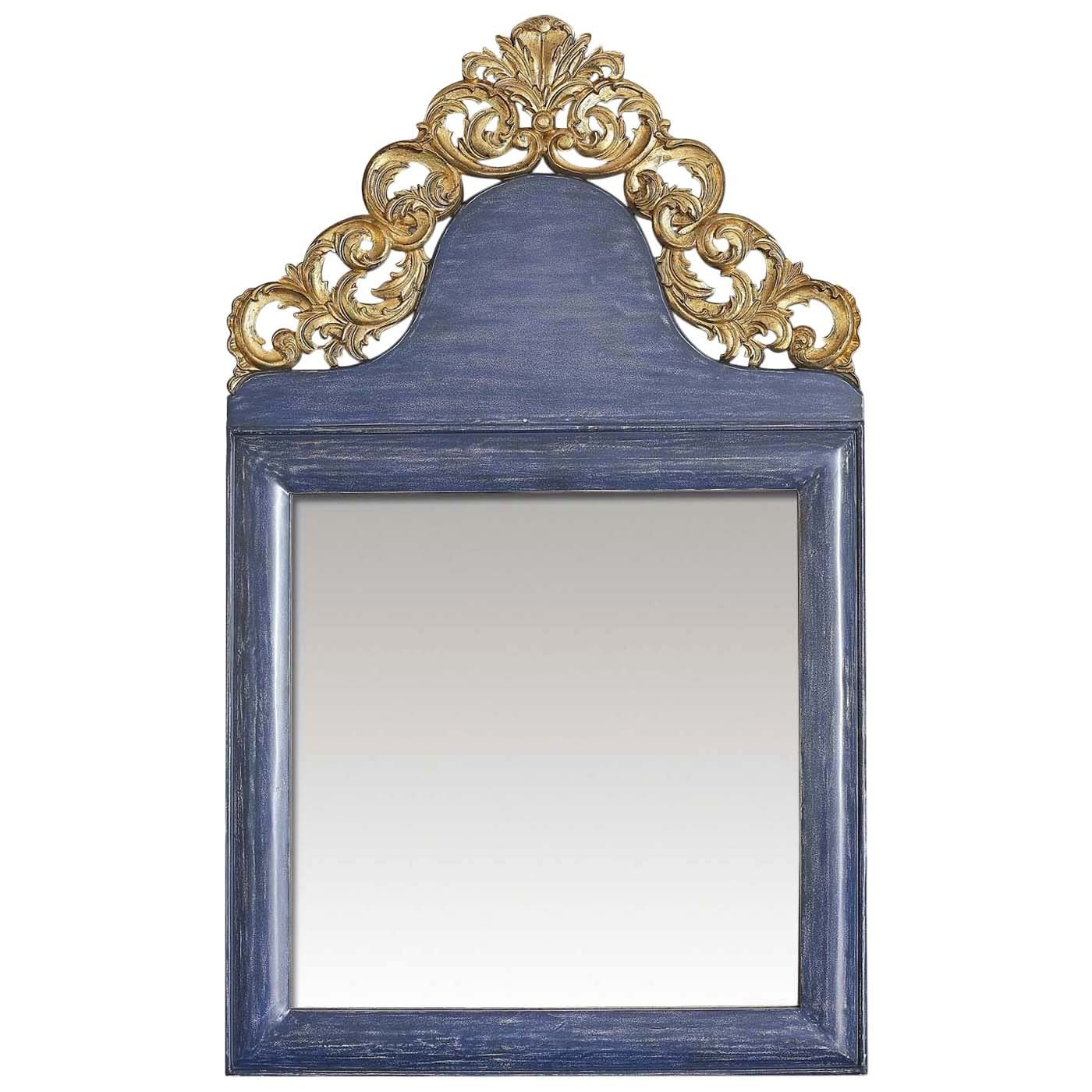 Venetian Blue Wall Mirror For Sale