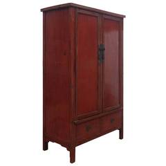 Red Lacquer Armoire, Qing Dynasty or Later