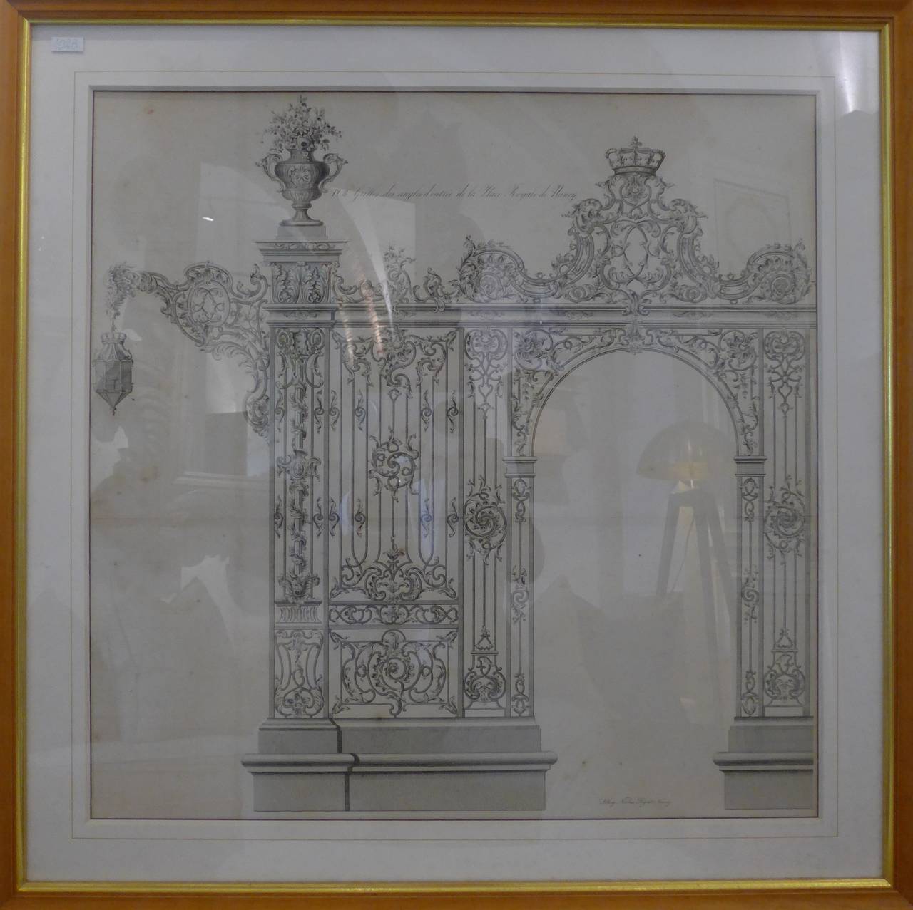 Set of three 19th Century framed French Lithographs, depicting Baroque Gates of the 