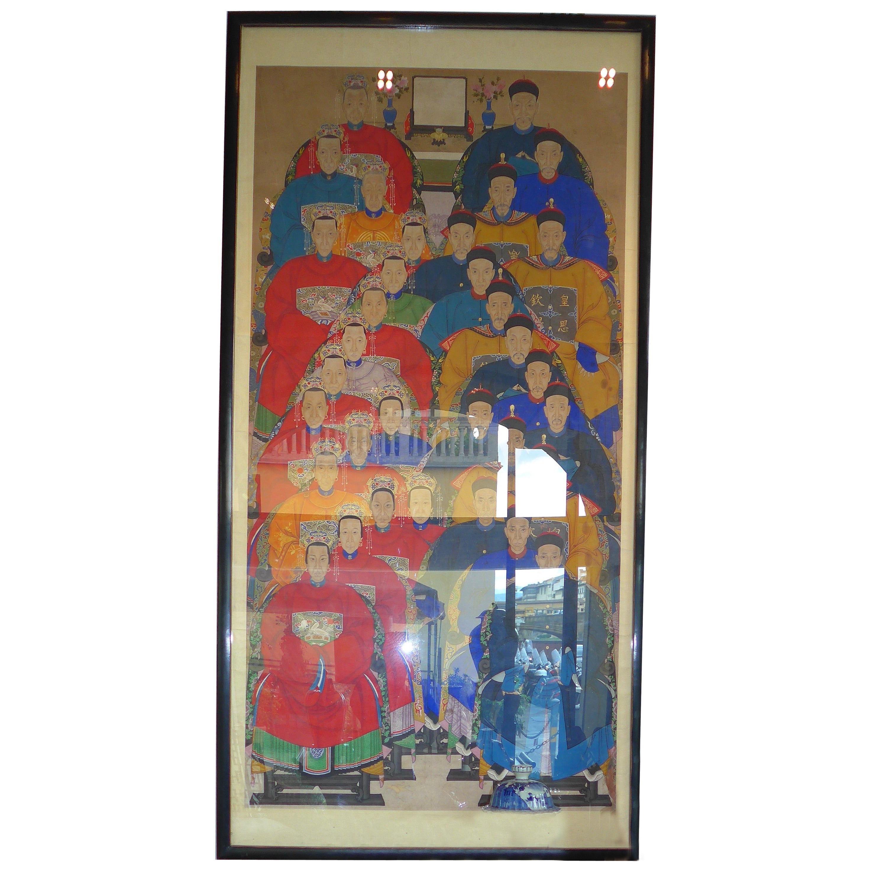 Chinese Ancestor Painting, Qing Dynasty Late 18th to Early19th Century For Sale