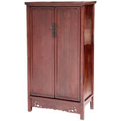19th Century Chinese Cedar (Nan Mu) Tapered Round Corner Cabinet, Ming Style 6