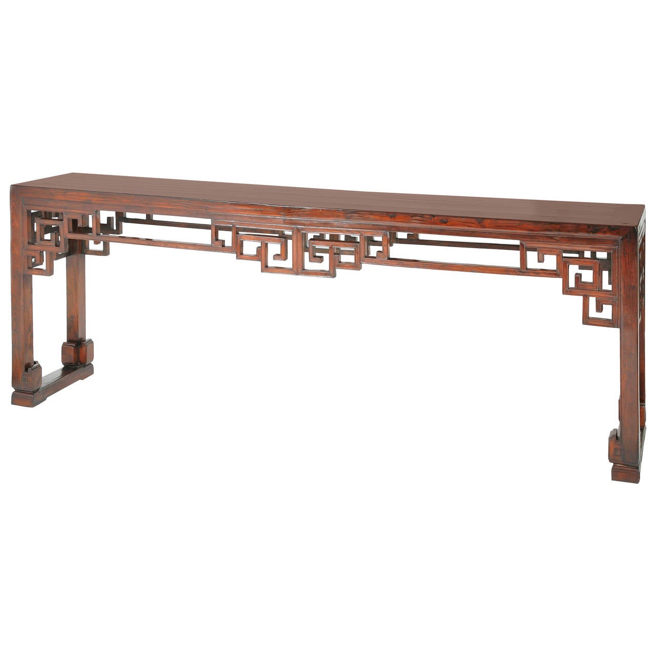 Long Antique Chinese Table Or Console Fret Openwork Chinoiserie Long Antique Chinese Table Or Console Fret Openwork Chinoiserie Ming Style For