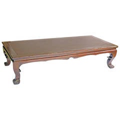 Large Antique Day Bed, Low Table or Coffee Table with Cabriole Legs, Chinoiserie