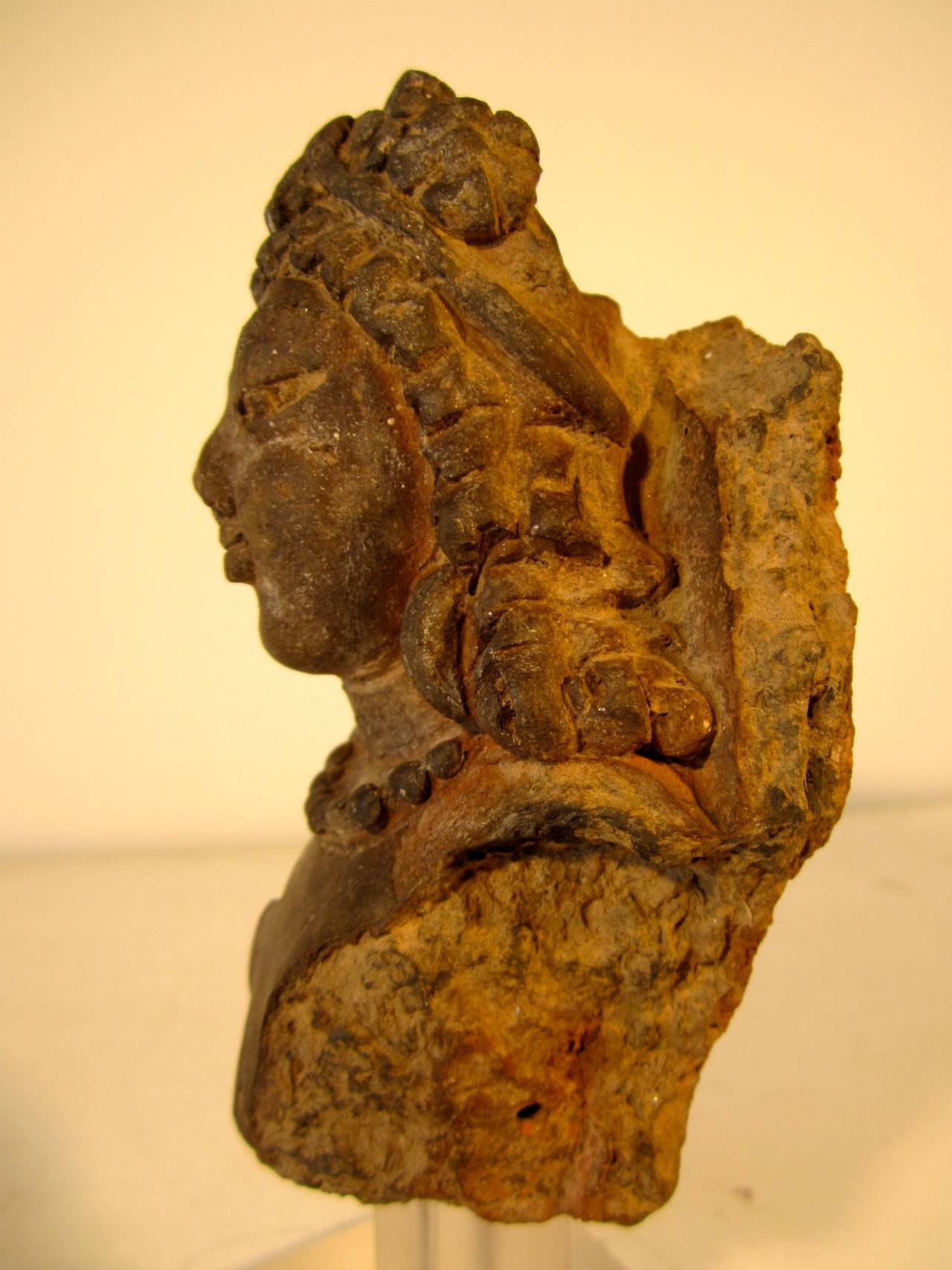 Indian Terracotta Male Deity Head