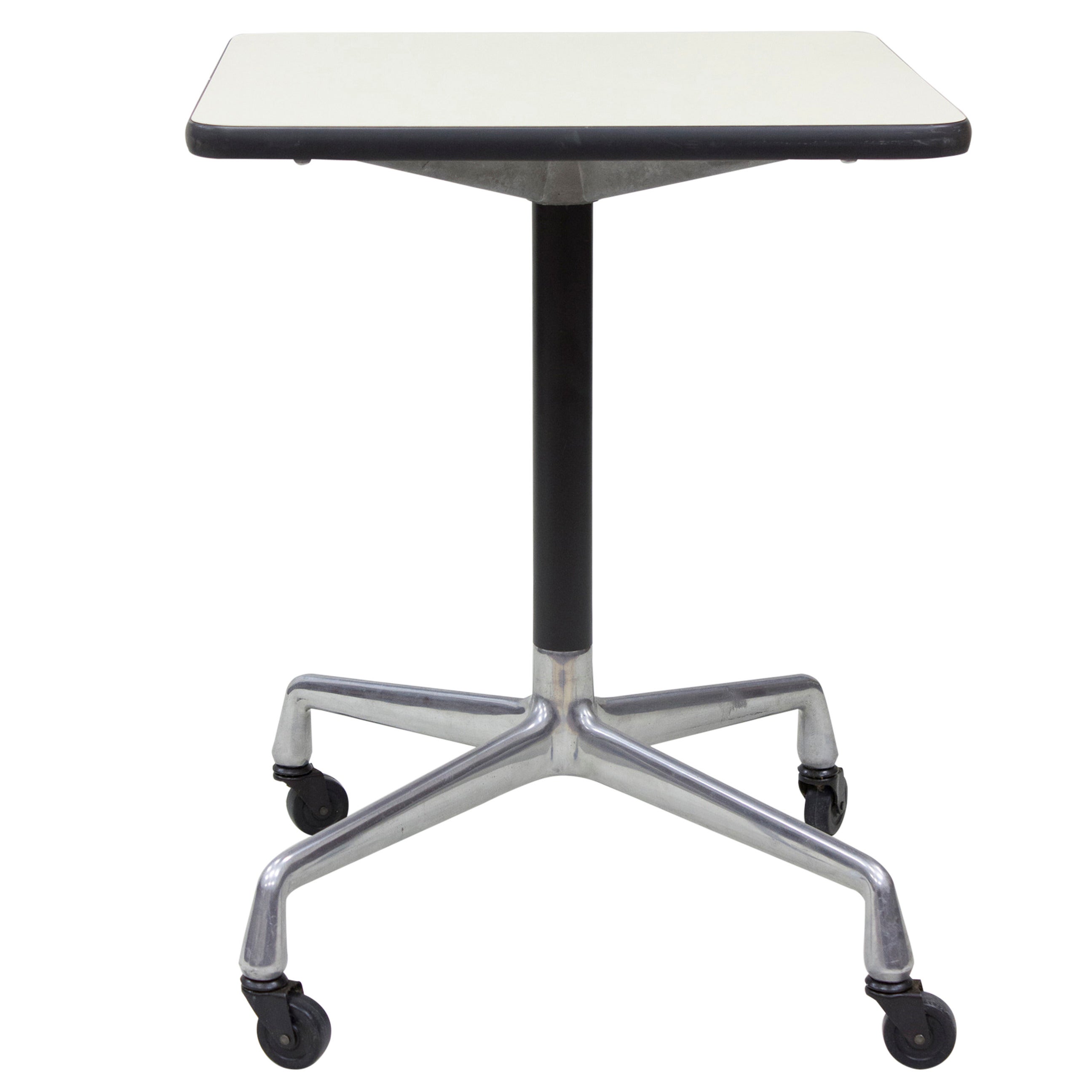 Eames Aluminum Group Contract Table on Castors For Sale