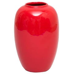 Red Glazed Ceramic Mid-Century Modern Vase, 1960s