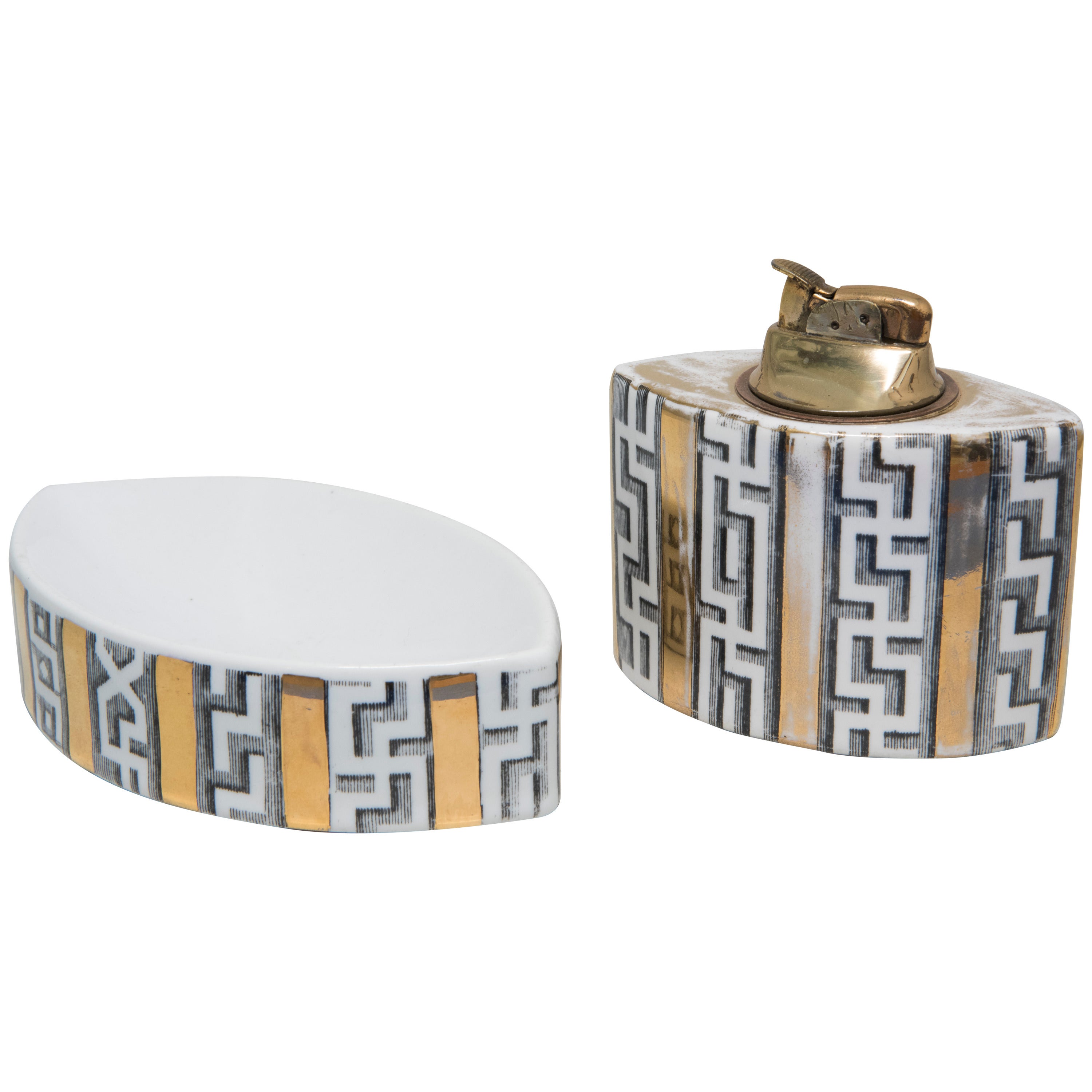Ashtray and Lighter by Piero Fornasetti