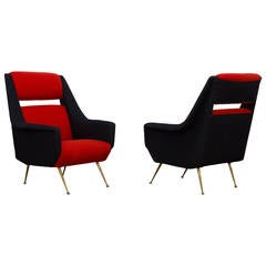 Pair of Italian Lounge Chairs, 1960s