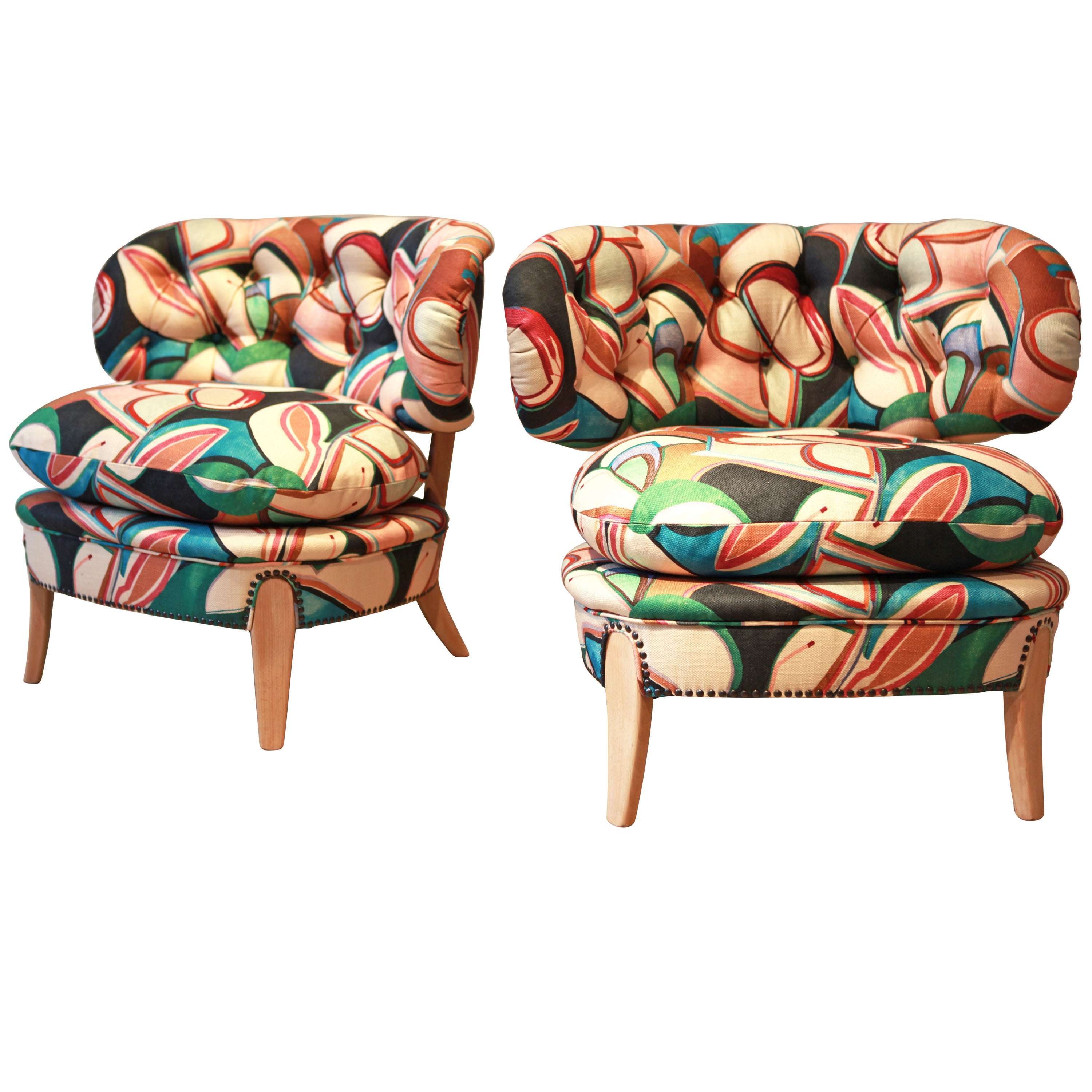 Pair of Cocktail Chairs Designed by Otto Schulz for Boet