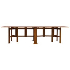 1960s Drop-Leaf Table in Solid Walnut