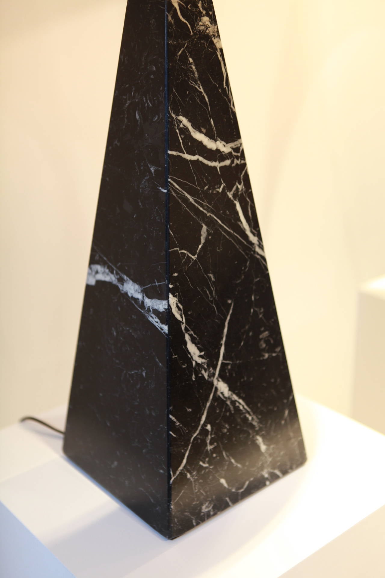 Black Obelisk Table Lamps, Italy, 1970s at 1stDibs