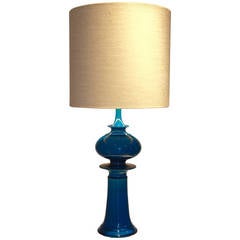 Herman A. Kähler, Bright Blue Glazed Table Lamp