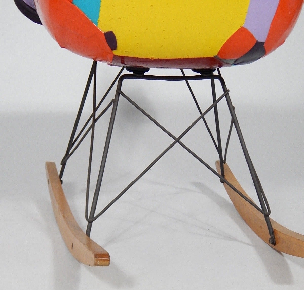 Early Eames 1950s Rocker Updated by Artist Jim Oliveira In Excellent Condition For Sale In Hudson, NY