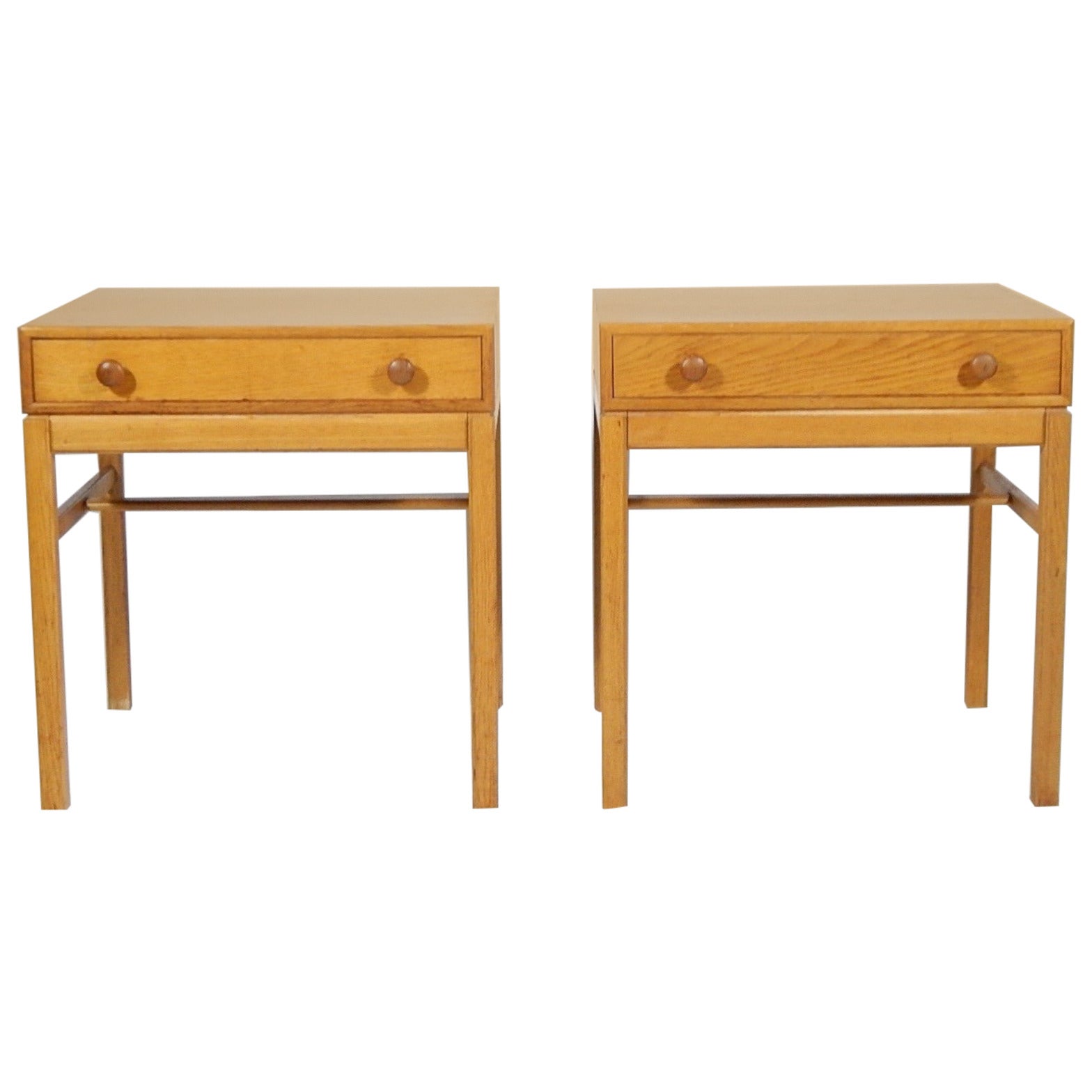 Pair of Sven Engström "Casino" Oak End Tables, Sweden, circa 1950s