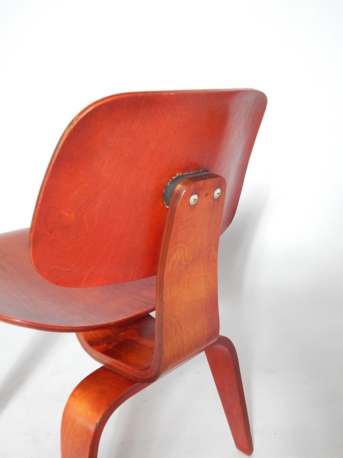 Mid-20th Century Charles and Ray Eames DCW in Red Aniline, 1950s
