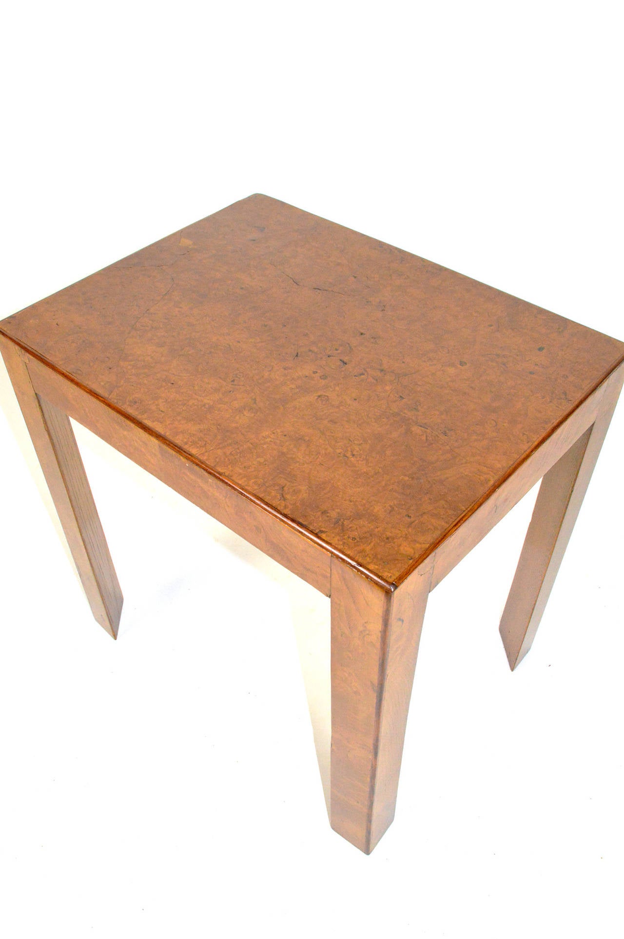 Mid-Century Modern Mid-Century Burled Wood Side Table For Sale