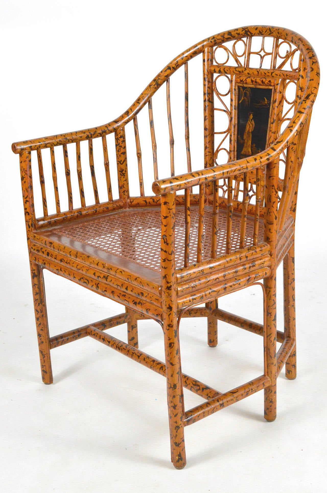 Pair of Bamboo Chinese Export Style Brighton Pavillion Chairs 1