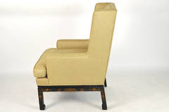 Mid-20th Century Chinese Chippendale Style Wingback Armchair