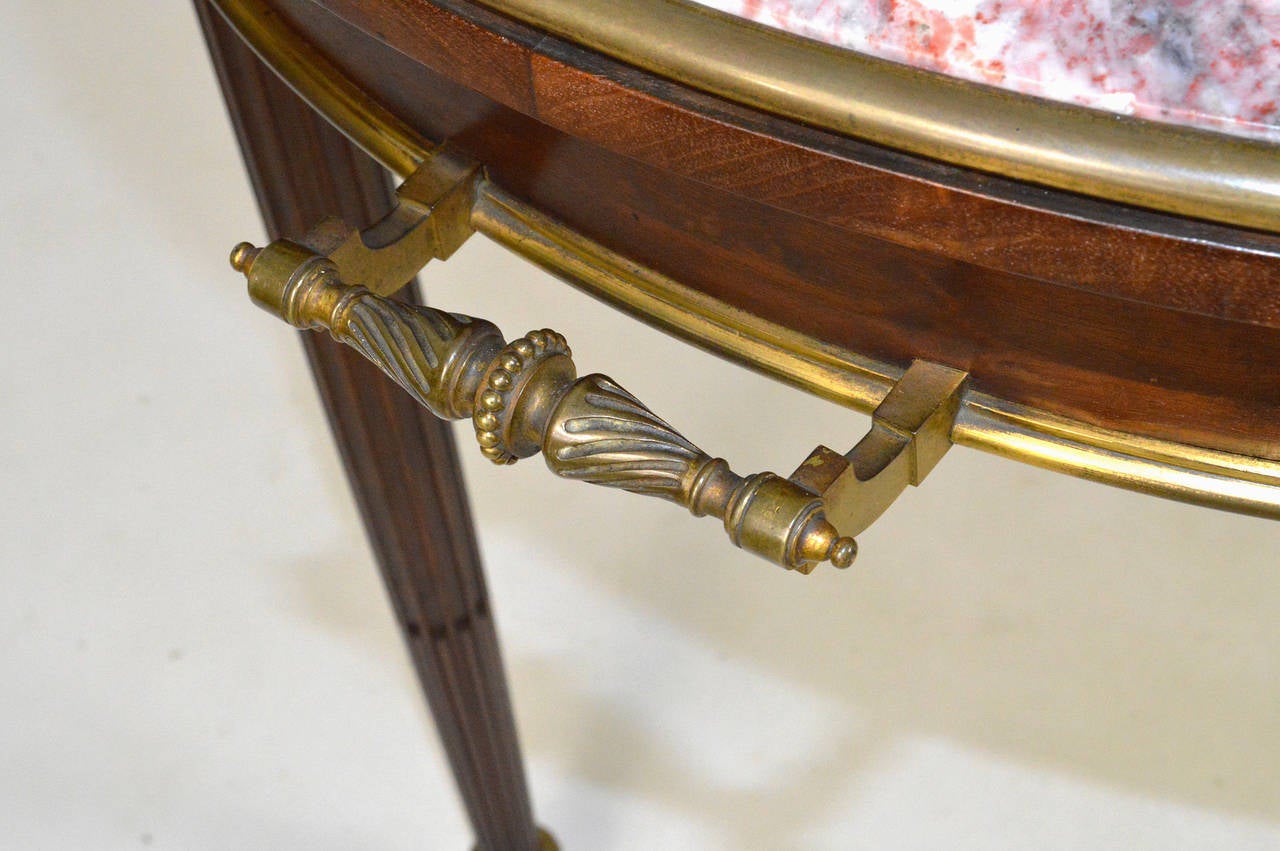 French Louis XVI Style Gilt Bronze Mounted Two Tier Marble Pastry Table For Sale 3