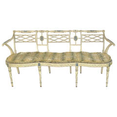 Neoclassical Style Three-Seat Painted Settee, 19th Century