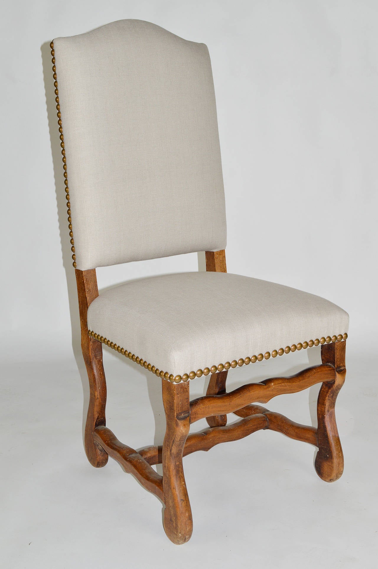 Upholstery Set of Six French Louis XIV Style Dining Chairs