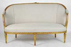 19th Century French Louis XVI Style Giltwood Settee