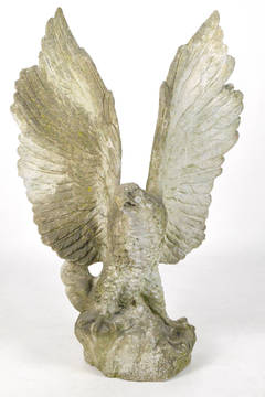 Large-Scale Cast Stone Eagle Garden Statue
