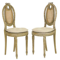 Pair of Louis XVI Style Petite Side Chairs