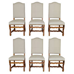 Set of Six French Louis XIV Style Dining Chairs