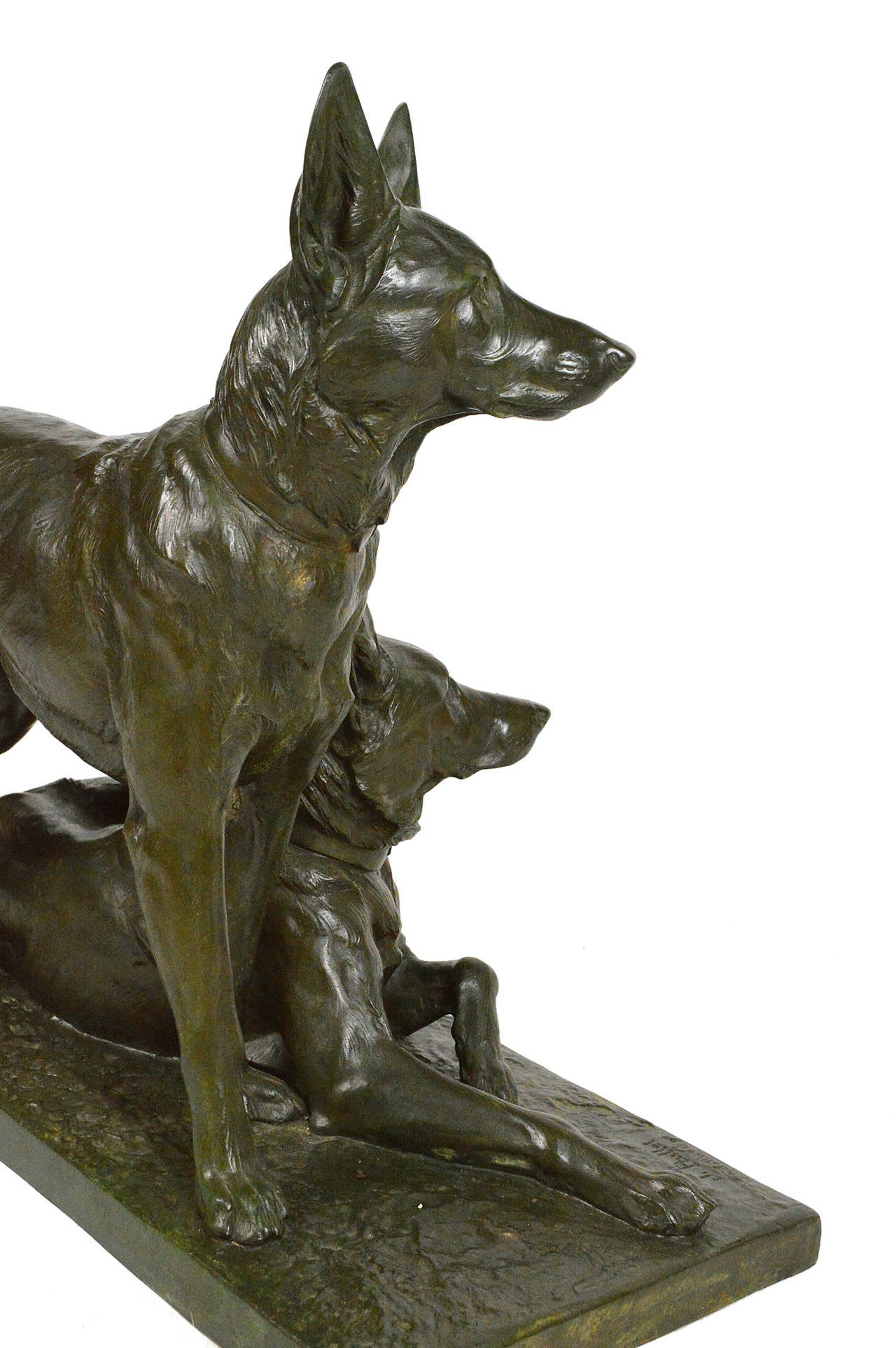 Bronze German Shepherds Grouping by Charles Paillet For Sale 4
