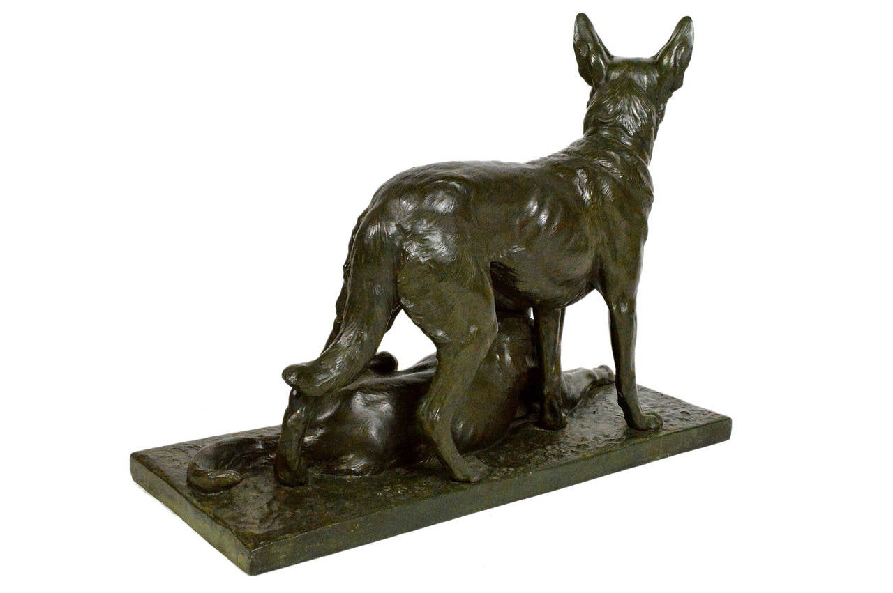 Bronze German Shepherds Grouping by Charles Paillet For Sale 1