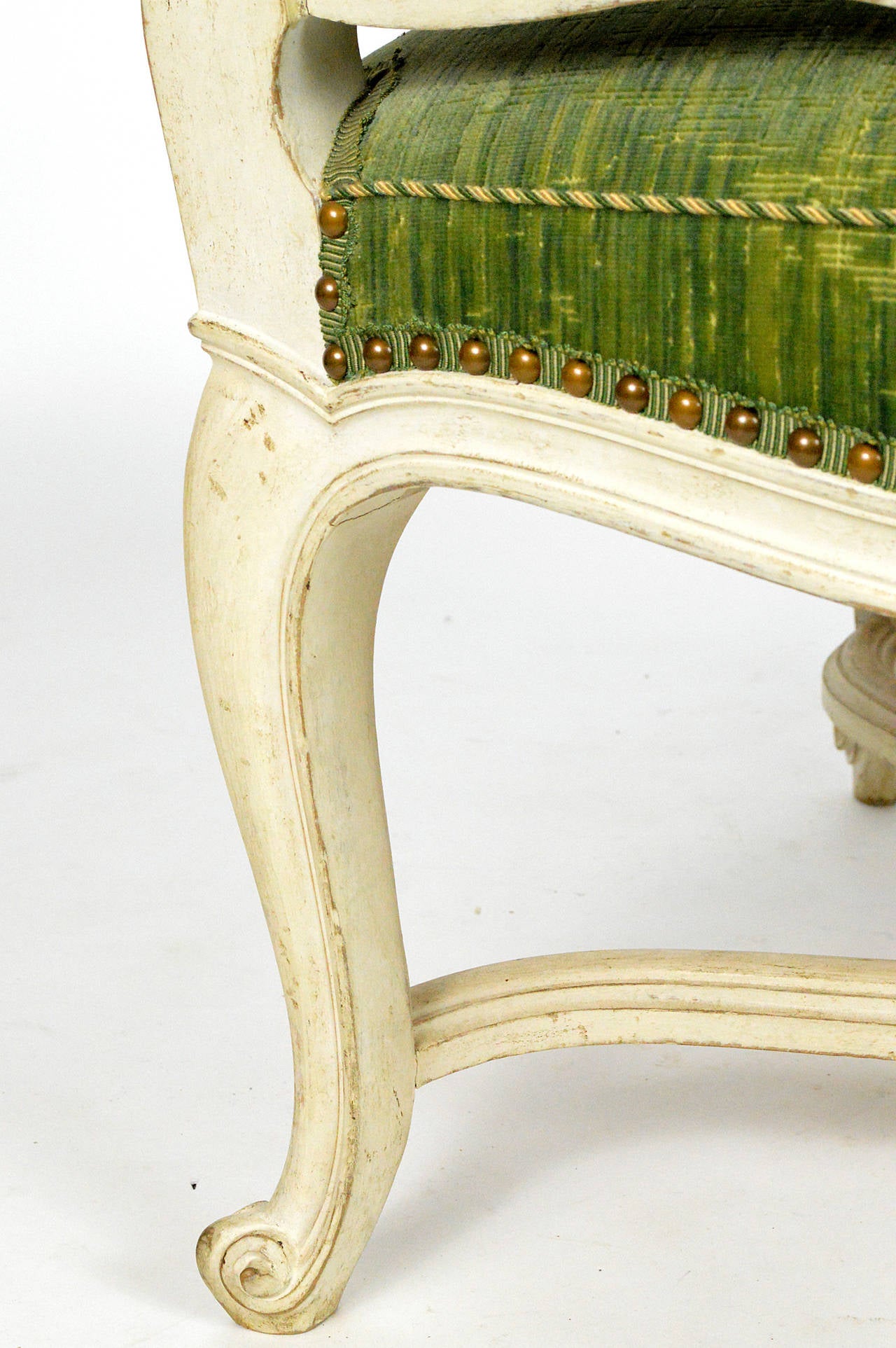 Fine Pair of Louis XV Style Painted Chairs For Sale 4