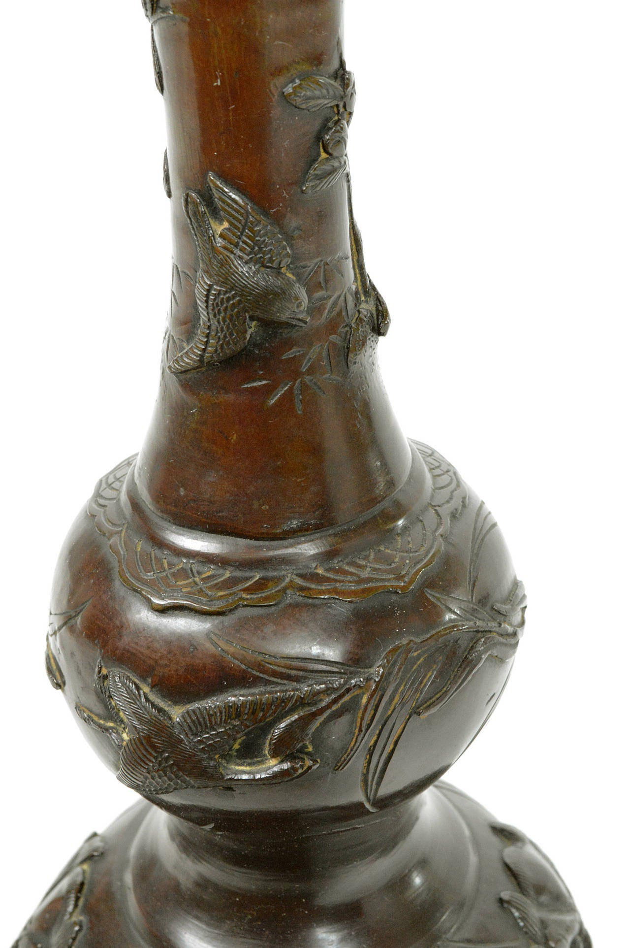 19th Century Japanese Meiji Period Bronze Urn Lamp For Sale
