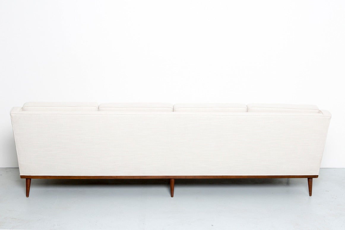 Sofa designed by Milo Baughman

circa 1960s

reupholstered in cotton-linen blend

32 ½