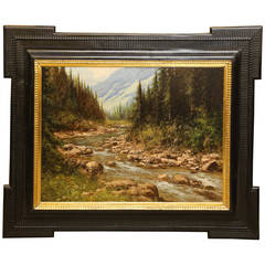 Laszlo Neogrady Painting, "Endless Mountain Landscape with a Creek" 12