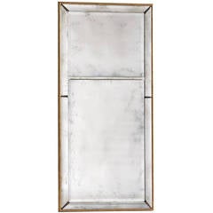 Double Beveled Glass Bordered Gilt Frame with Two-Part Mirror 1