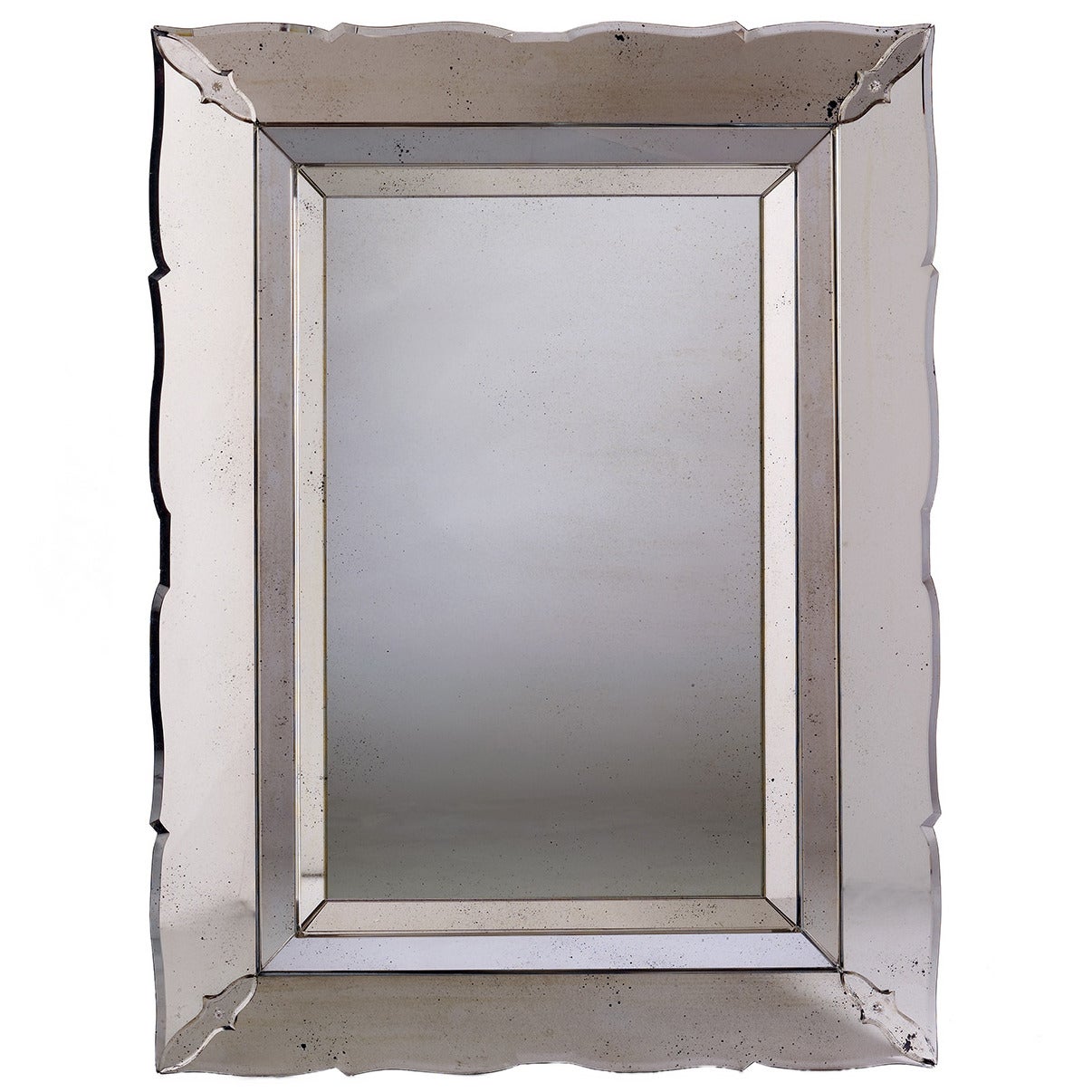 Venetian Style Mirror with Serpentine Border For Sale